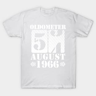 Oldometer 54 Years Old Was Born In August 1966 Happy Birthday To Me You T-Shirt